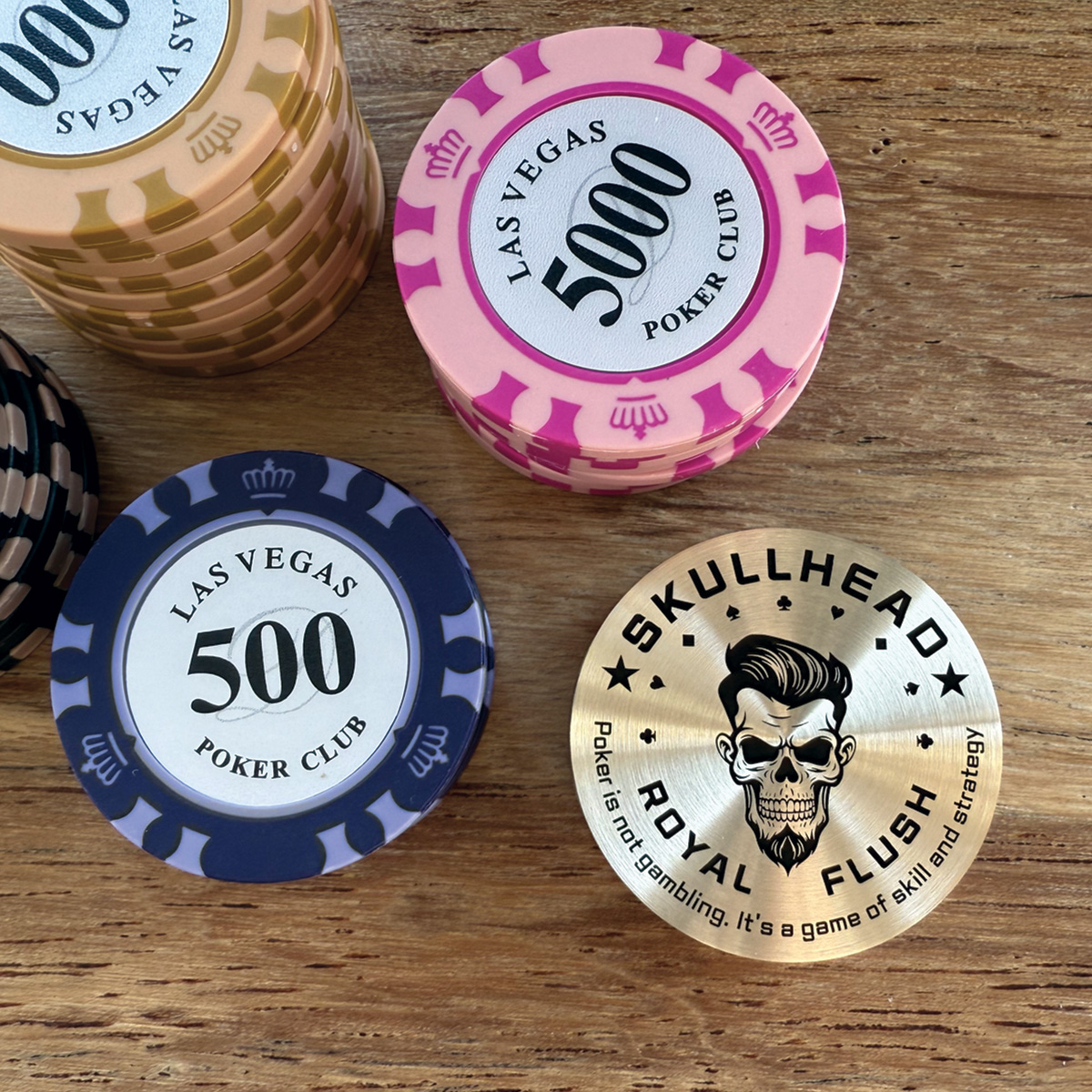 홀덤칩 칩프로텍터 홀덤펍 황동 코인 칩키퍼 카드 골프 볼마커 카지노용품 스컬해드