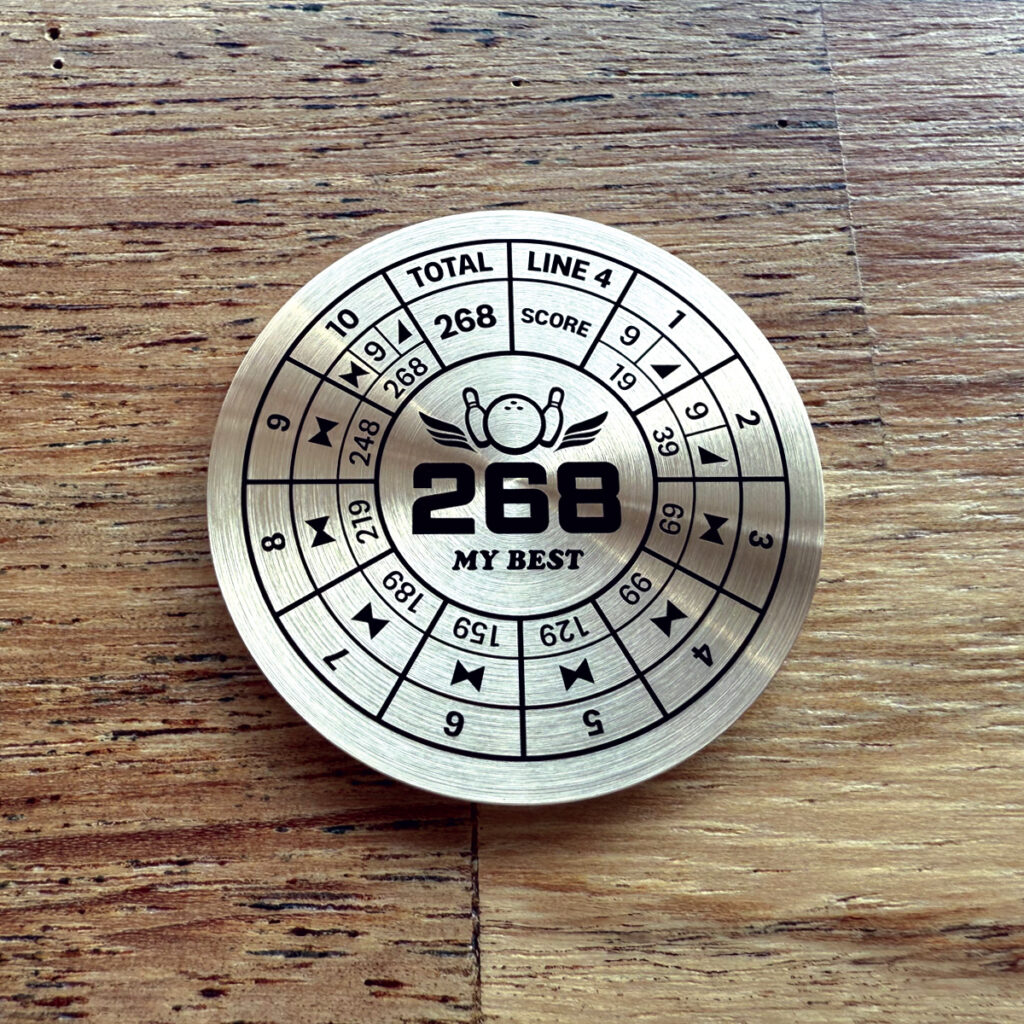 볼링 나의 최고 기록 기념 황동 코인 트로피 상패 커스텀 제작 - Maycard Studio.